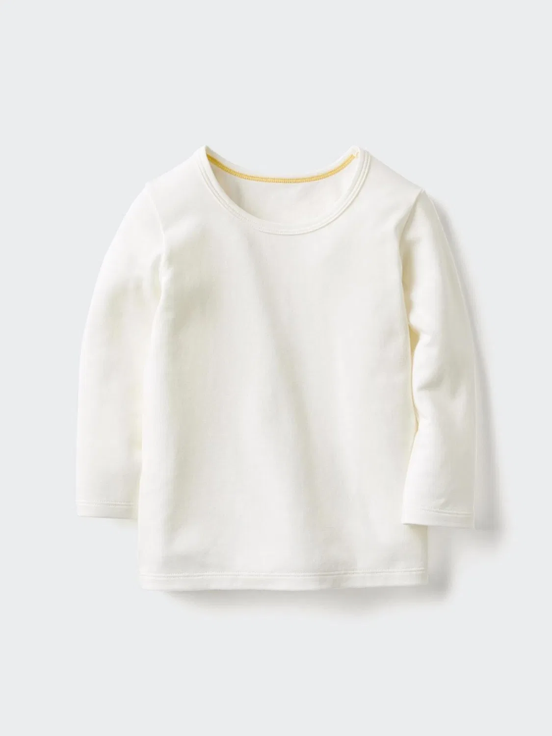 Футболка с длинным рукавом HEATTECH Uniqlo, молочный
