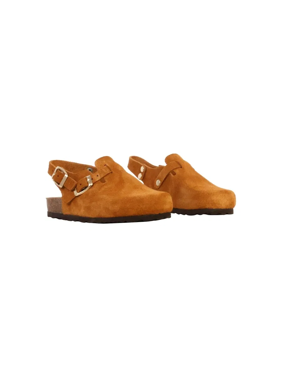 Тапочки The Divine Factory 'Kinder-Pantolette aus Leder Noga Boreali BS Edge' коричневого цвета — фото 3