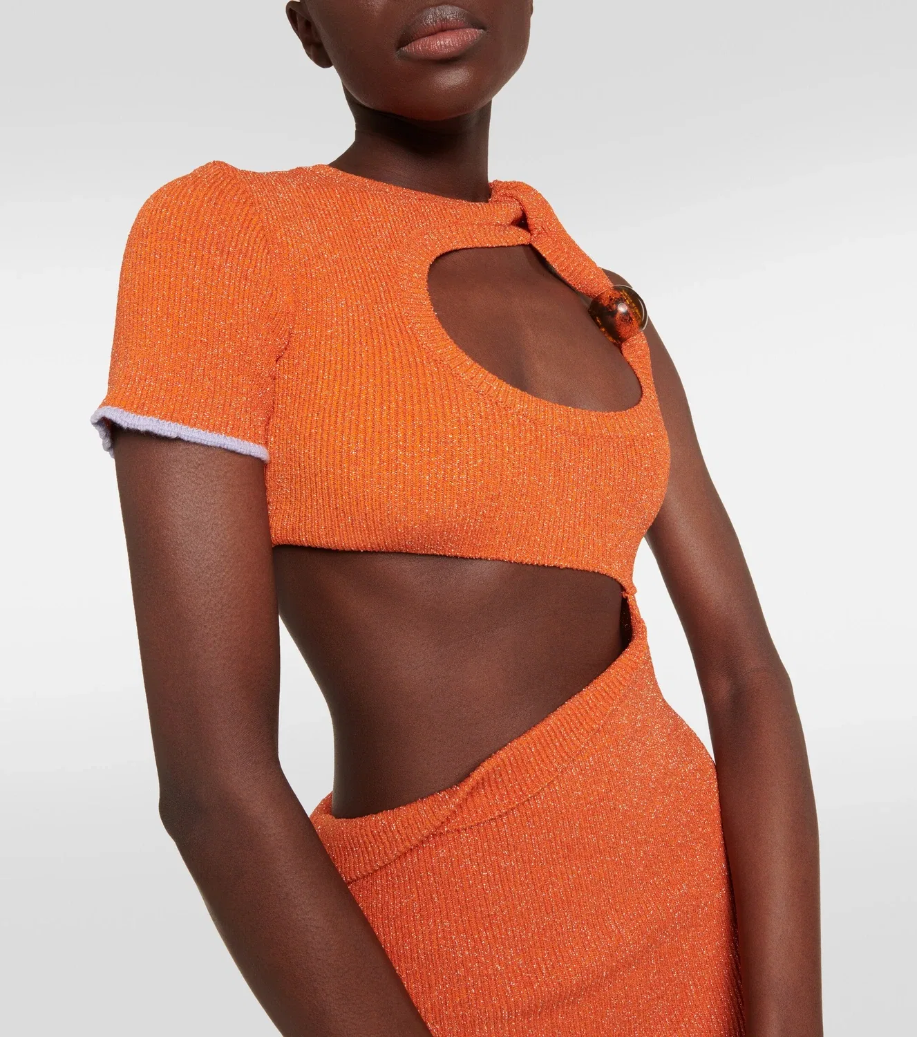 Платье облегающее мини La Robe Brilho Jacquemus, оранжевый — фото 4