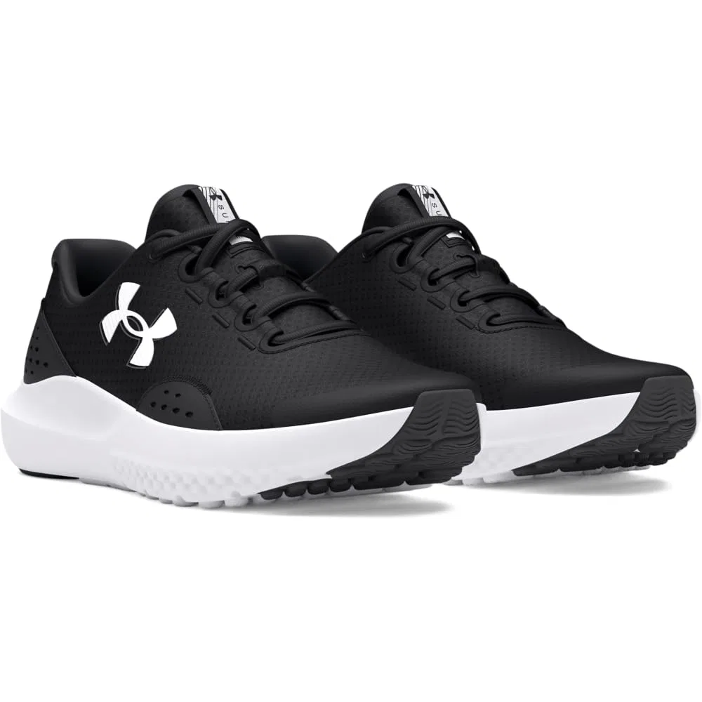 Детские беговые кроссовки для мальчиков с сетчатым верхом UA Bgs Surge 4 Under Armour, Red/Black/Black — фото 2
