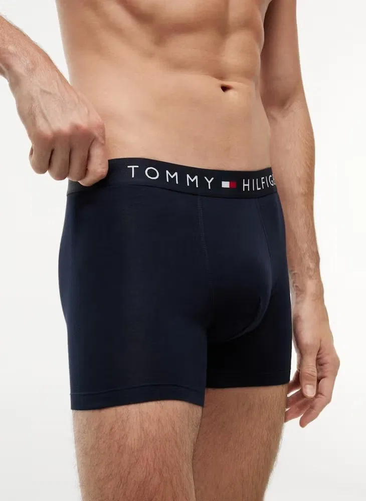 Боксеры-брифы с логотипом на поясе, комплект из 3 штук, TH Original, Tommy Hilfiger, небесно-голубой — фото 4