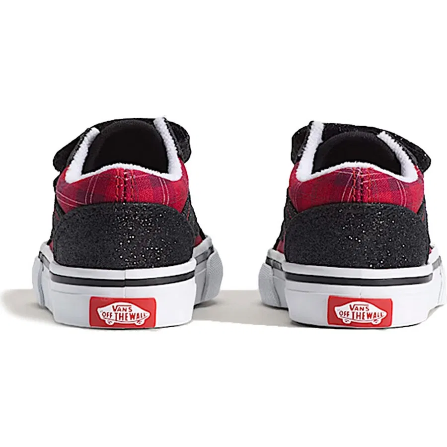 Детские кроссовки Vans Old Skool V, Черно-красный — фото 3