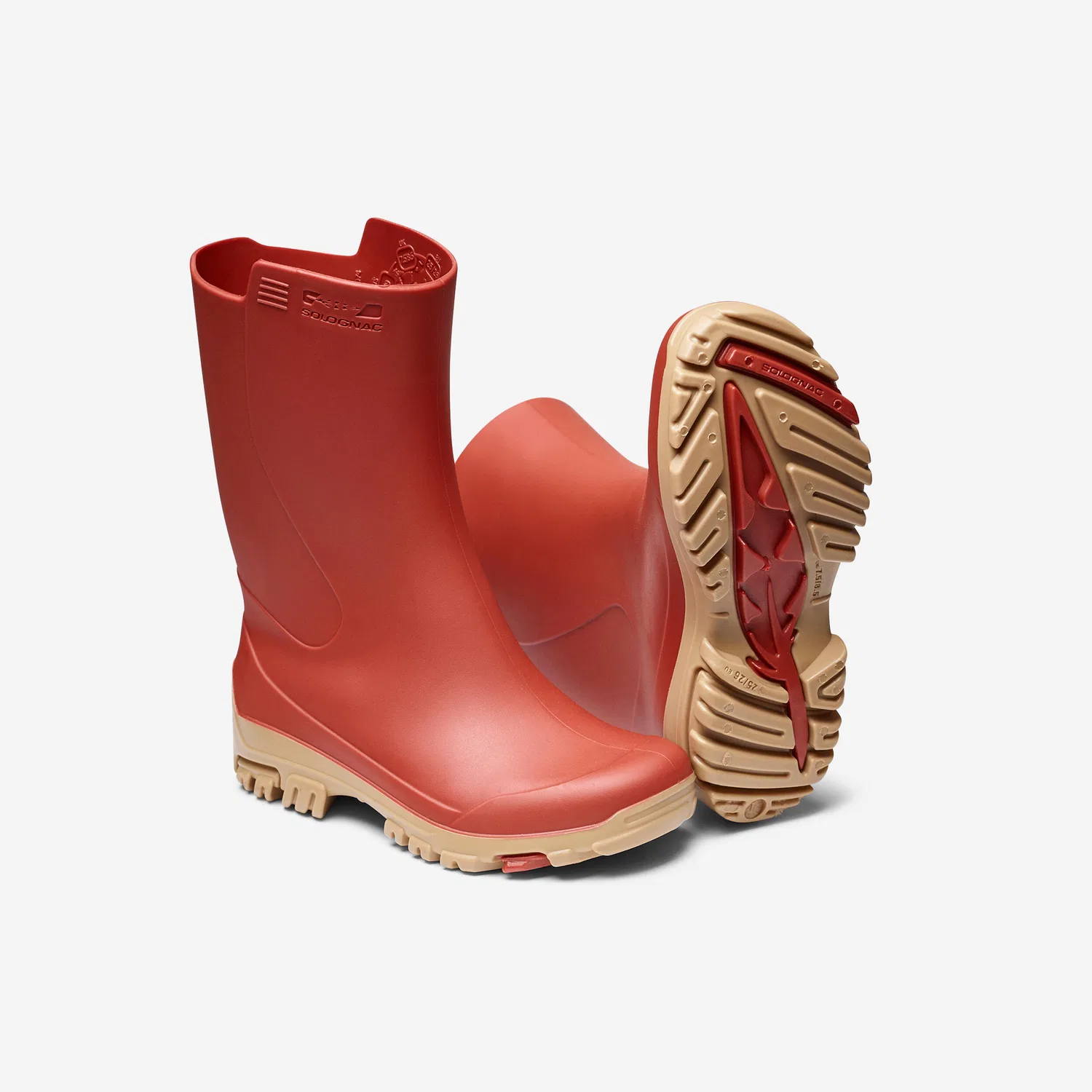 Детские резиновые сапоги Gummistiefel 100 Solognac, Kupferbraun Ockerbeige