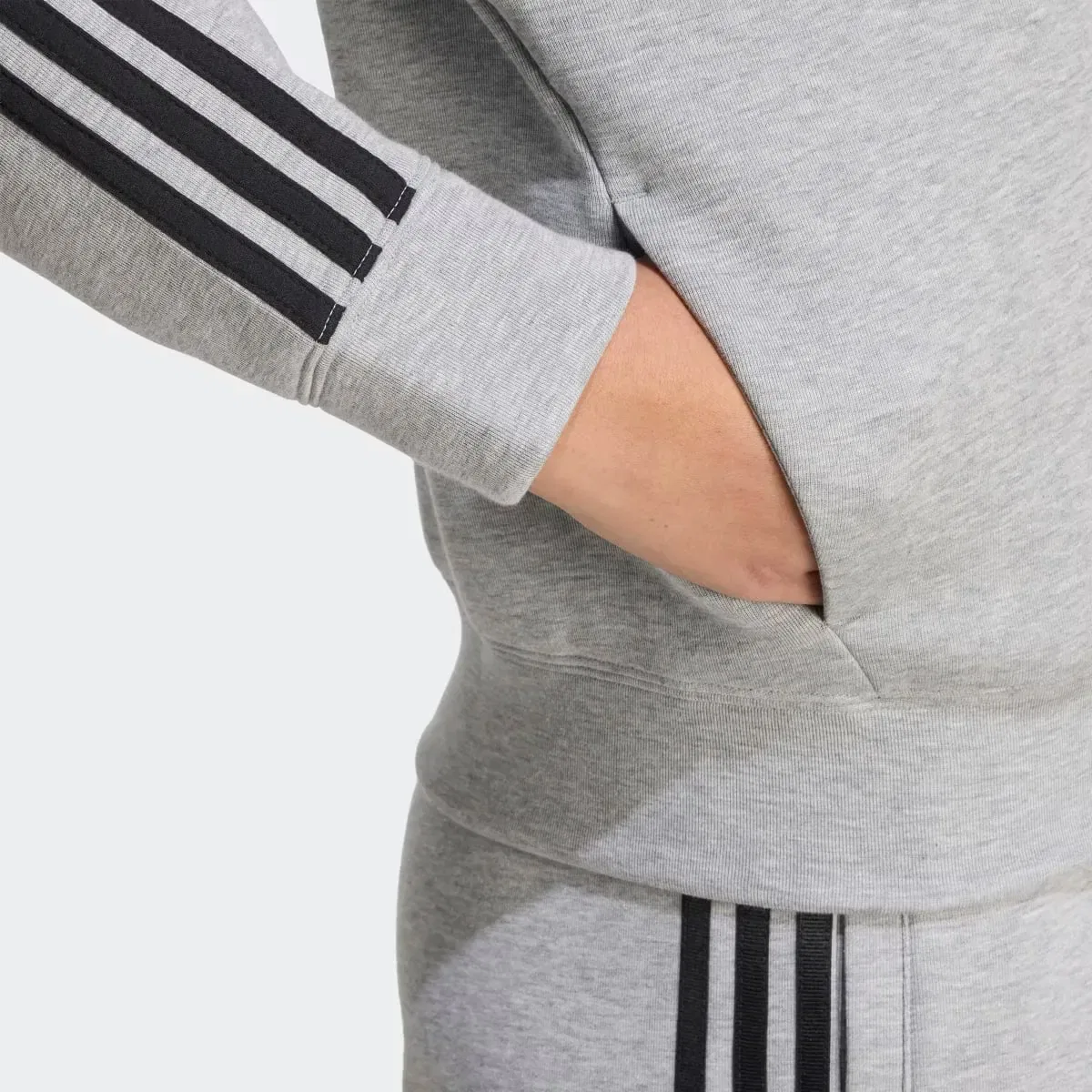 Женская толстовка на молнии с капюшоном из технической ткани Adicolor 3-Stripes Spacer Full-Zip adidas, Grey — фото 3