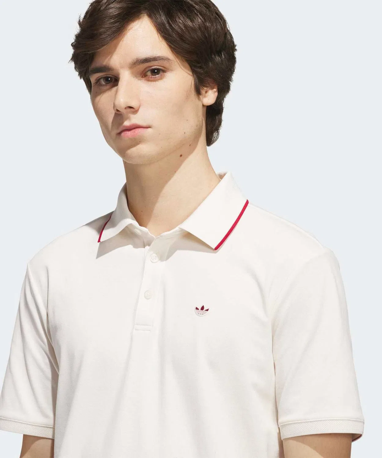 Мужская хлопковая футболка-поло с коротким рукавом Adidas Original Golf Twist Knit, White — фото 3
