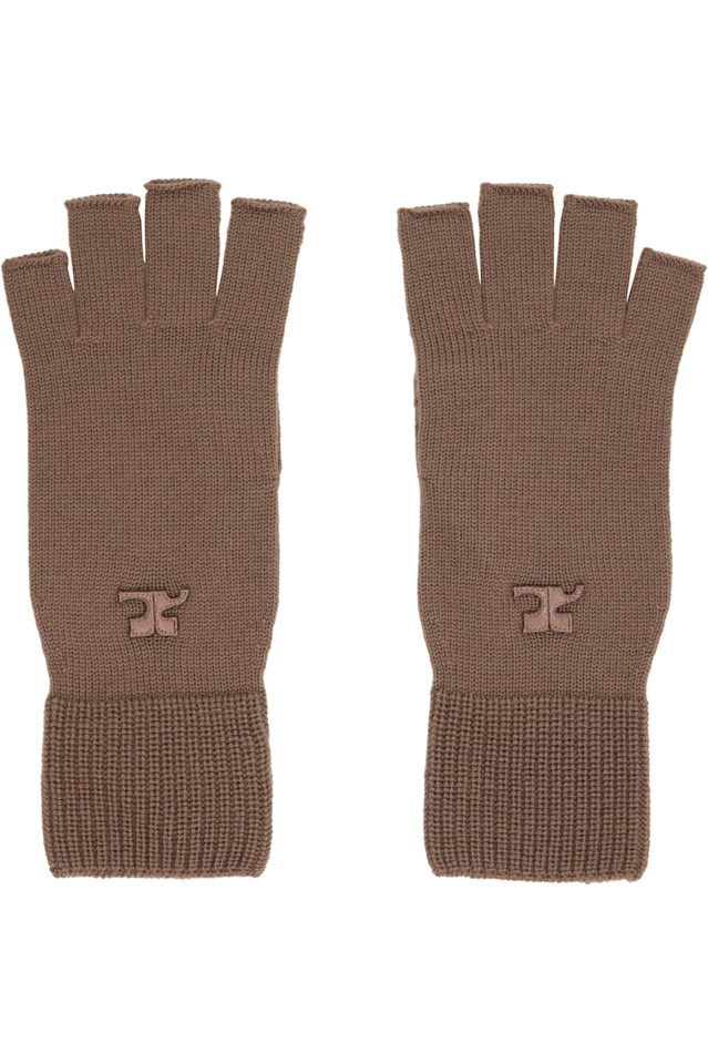 

Courrèges Коричневые шерстяные перчатки