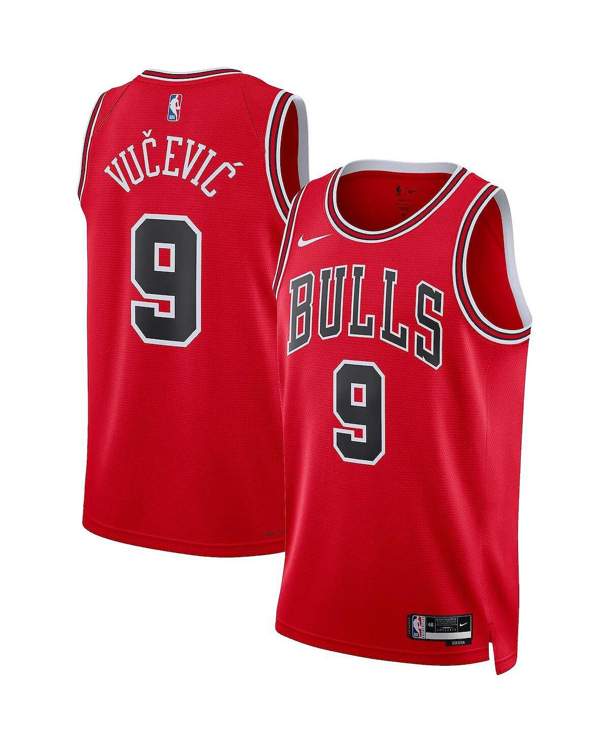 

Мужская и женская футболка nikola vucevic red chicago bulls 2022/23 swingman — icon edition Nike, красный