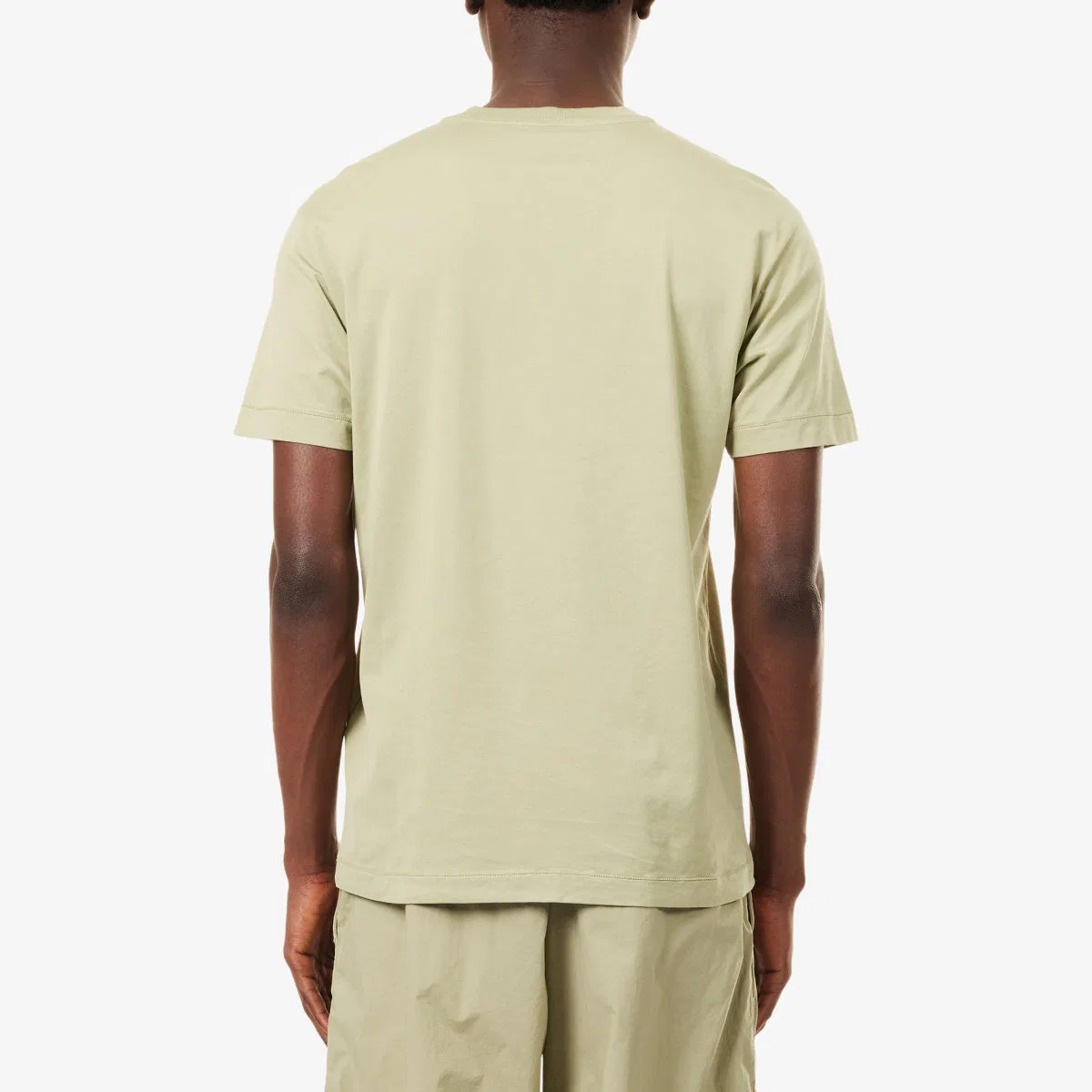 Хлопковая футболка с фирменной нашивкой Stone Island, зеленый — фото 4