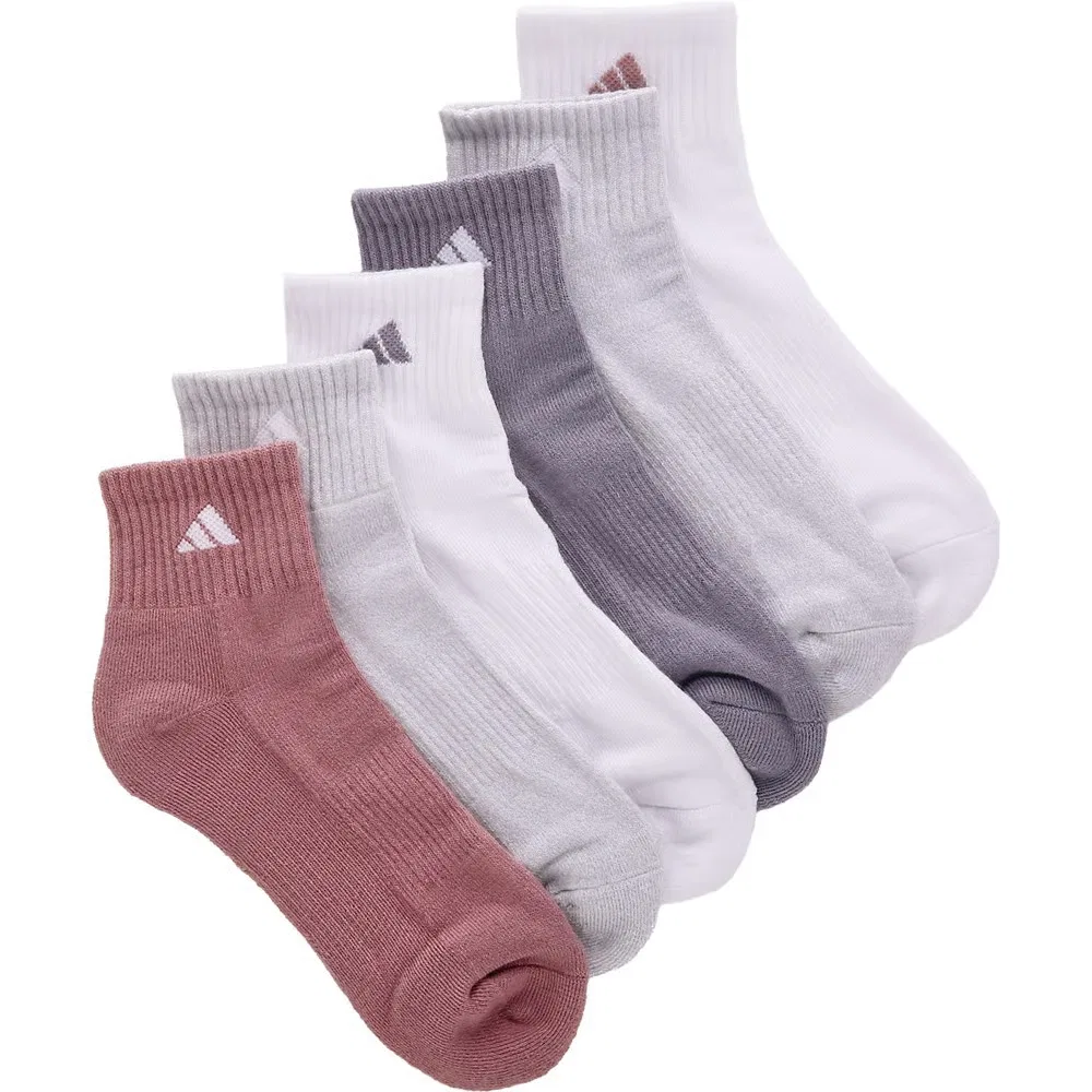 Женские спортивные носки до щиколотки комплект из 6 пар Adidas, Purple/Grey Assorted