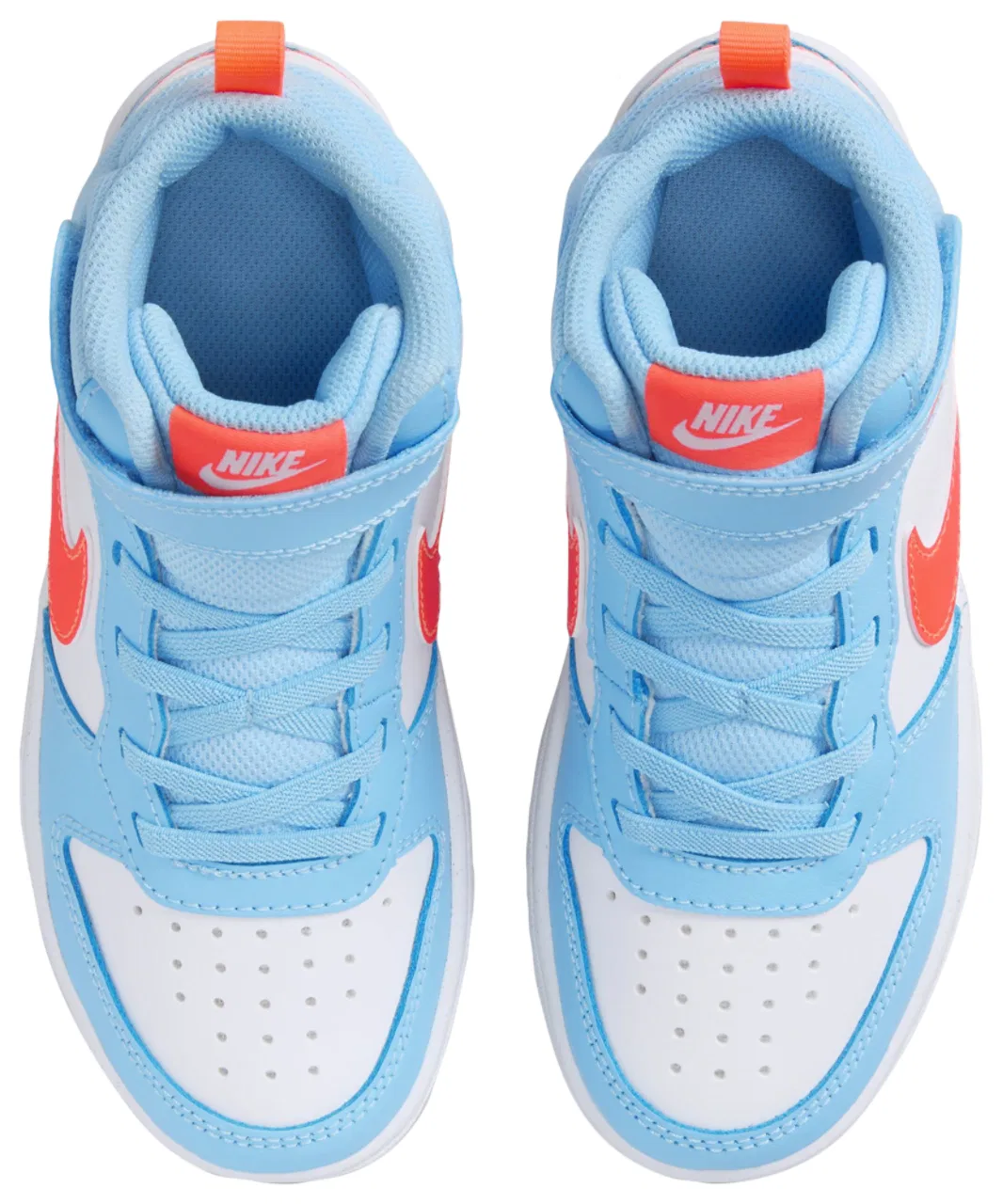Детские кроссовки для мальчиков на липучках Court Borough Mid 2 Nike, Aquarius Blue/White/Orange — фото 4
