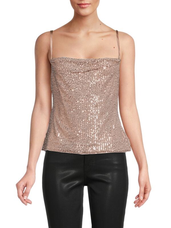

Топ на Бретельках BCBGMAXAZRIA с пайетками, rose gold