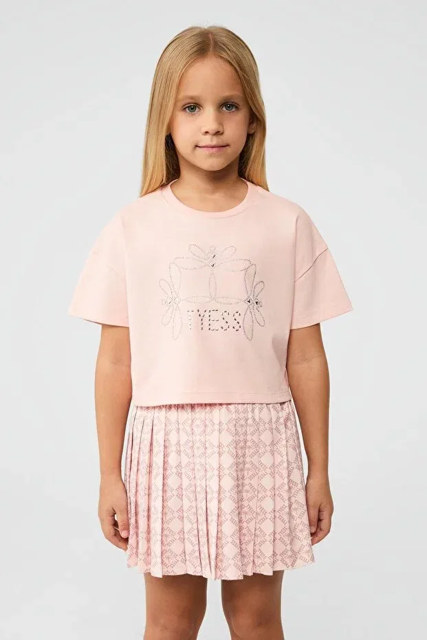 Детская футболка для девочек хлопковая Tyess, Pink — фото 2