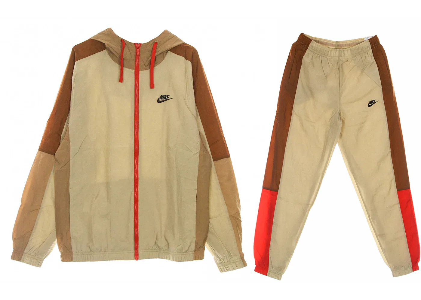 Мужской спортивный костюм с капюшоном Tracksuit Nike, Beige/Crimson/Smokey Topaz
