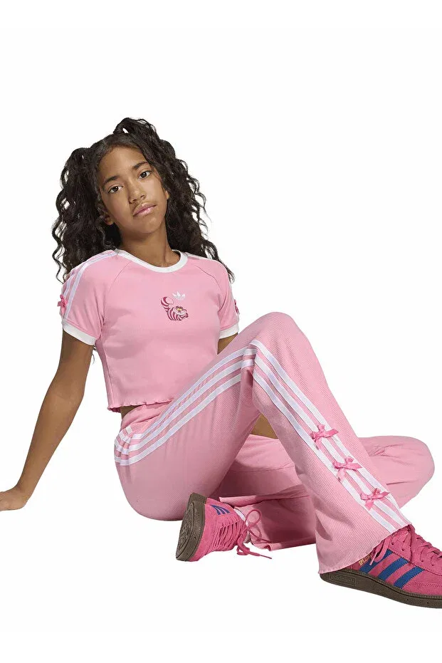 Детские леггинсы для девочек хлопковые Adidas, Pink
