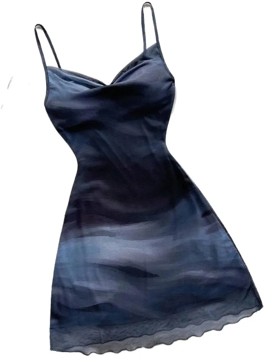 Женское повседневное мини-платье с принтом, Backless, Cami, Multicolor — фото 3
