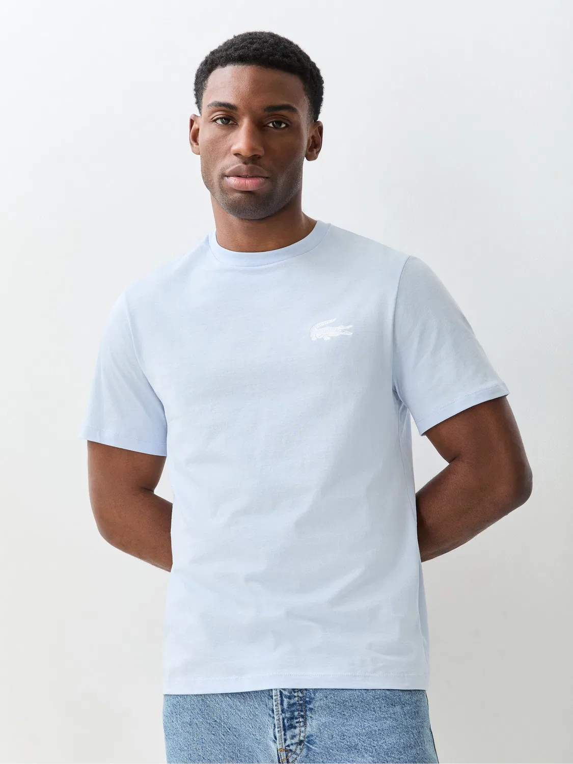 Футболка с принтом крокодила Lacoste Sky Blue