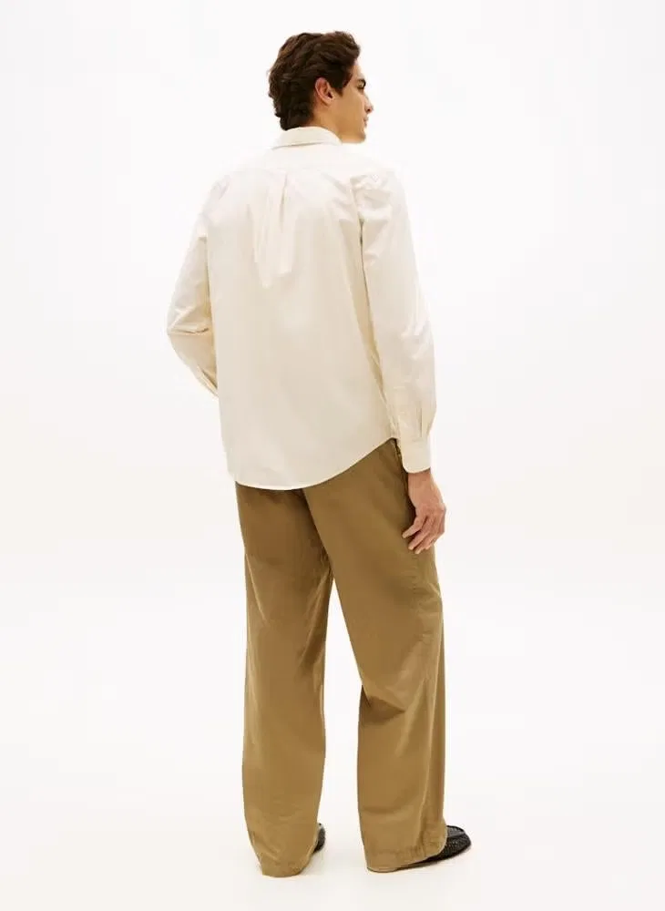 Рубашка с технологией Flex, модель Th Flex Regular Fit, Tommy Hilfiger, бежевый — фото 2
