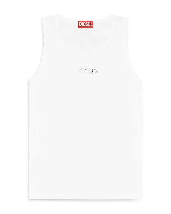 Мужская футболка без рукавов с принтом Logo Graphic Tank Top Diesel, кремовый — фото 4