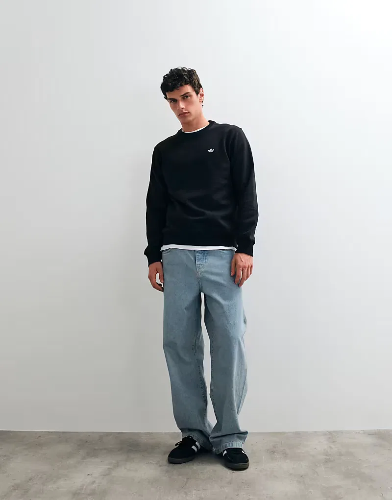 Толстовка Adidas Originals Trefoil Essentials с небольшим логотипом, черный — фото 2