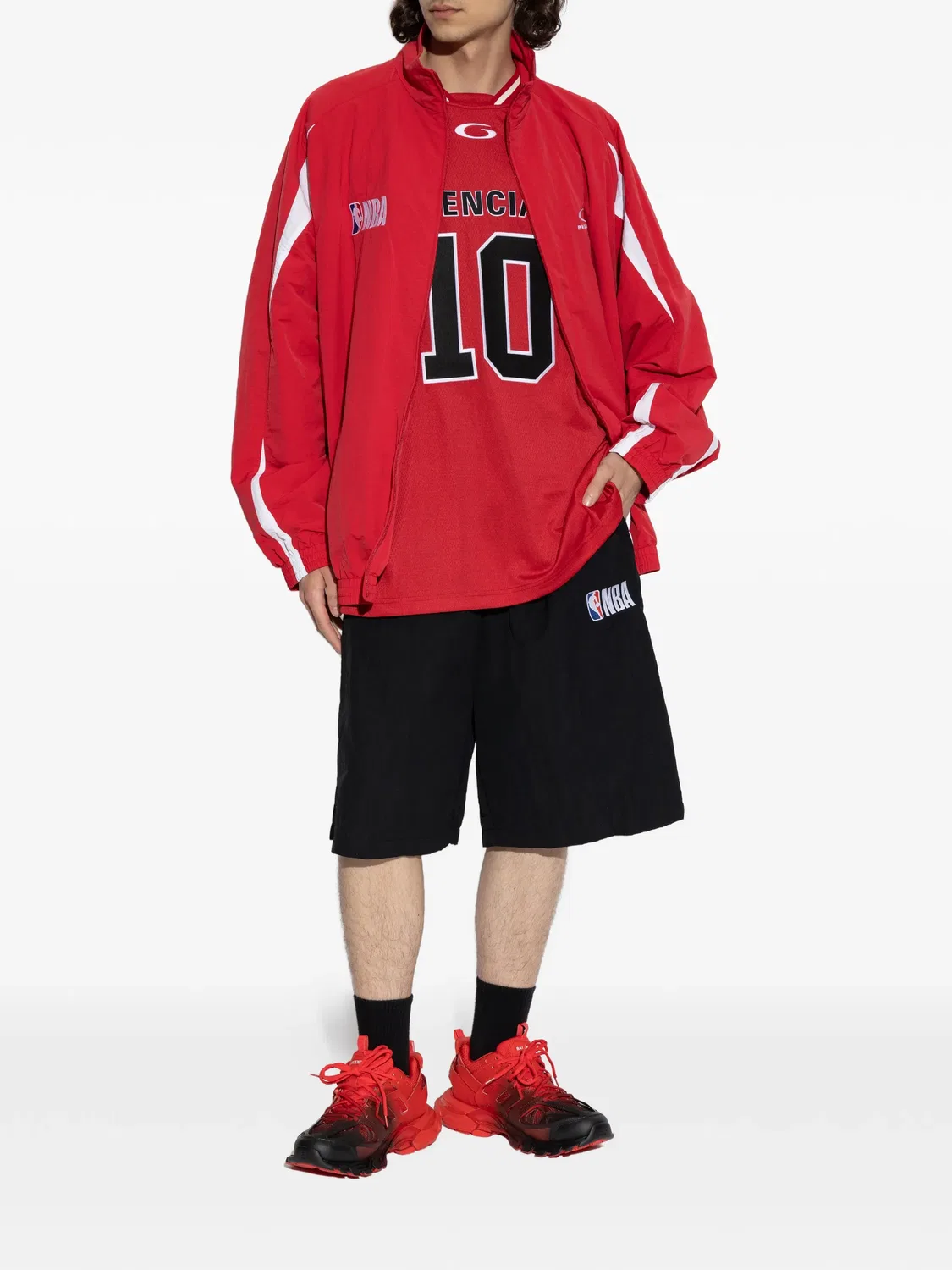 Куртка на молнии из коллаборации с NBA Balenciaga, красный — фото 2
