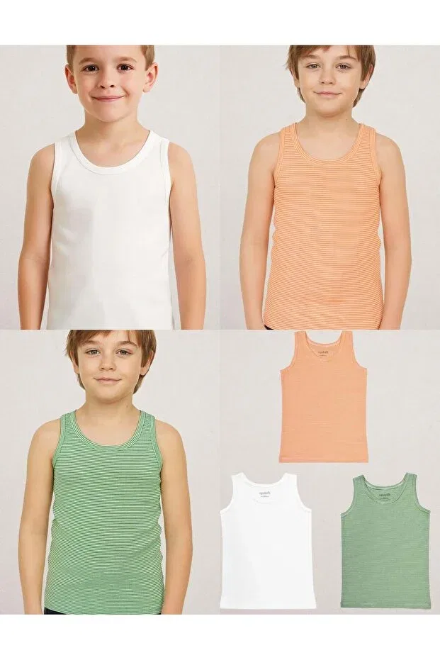 Детский комплект для мальчиков хлопковый Organickid, Orange-Green-White