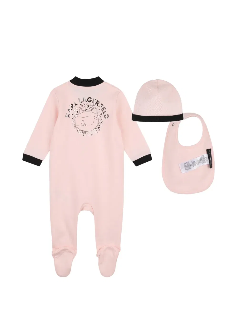 Комплект для новорожденного с логотипом Karl Lagerfeld Kids, розовый — фото 2