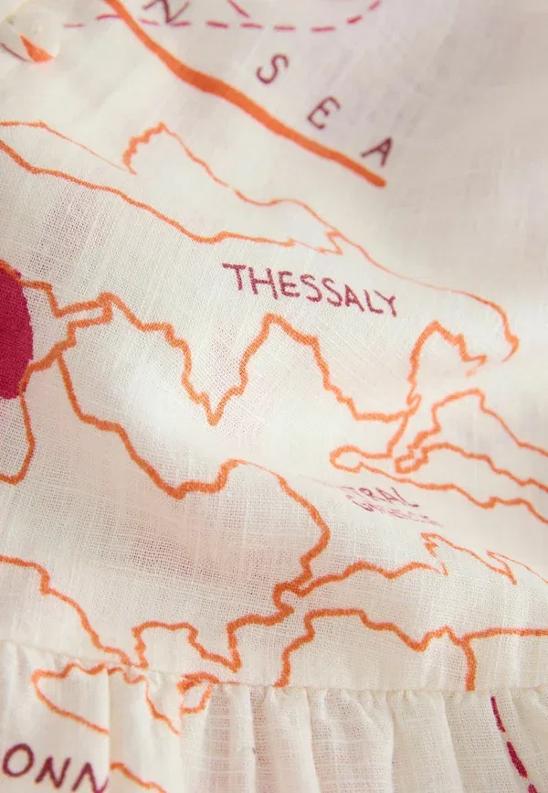 Платье-рубашка с принтом Shirt dress Next, Pink map print, розовый — фото 3