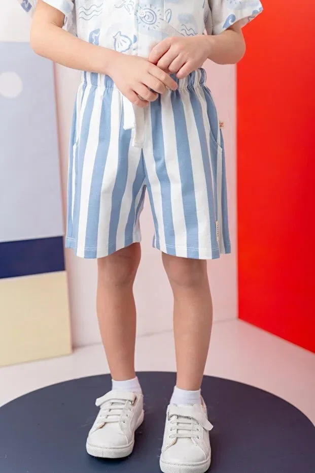 Детские шорты для мальчиков с принтом Zeyland, Blue Striped