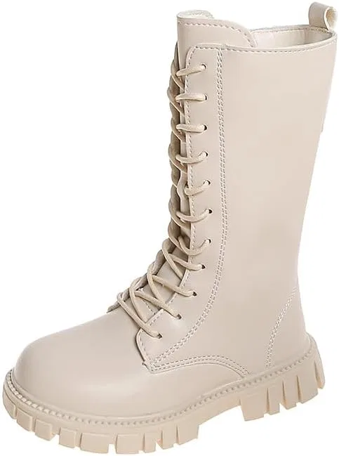 Детские ботинки на шнуровке с молнией Hhhchpm, Off-White Velvet