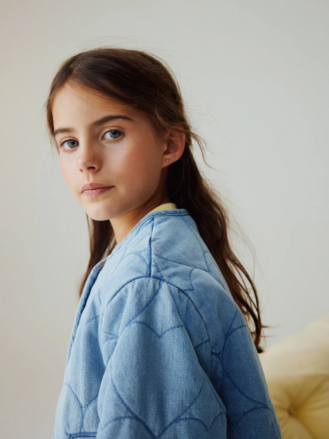 Куртка стеганая с сердечками, Denim Heart Next, джинсовый — фото 4