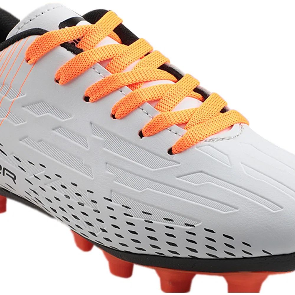Детские футбольные бутсы для мальчиков на шнуровке, White Orange, Score I Krp Slazenger — фото 4