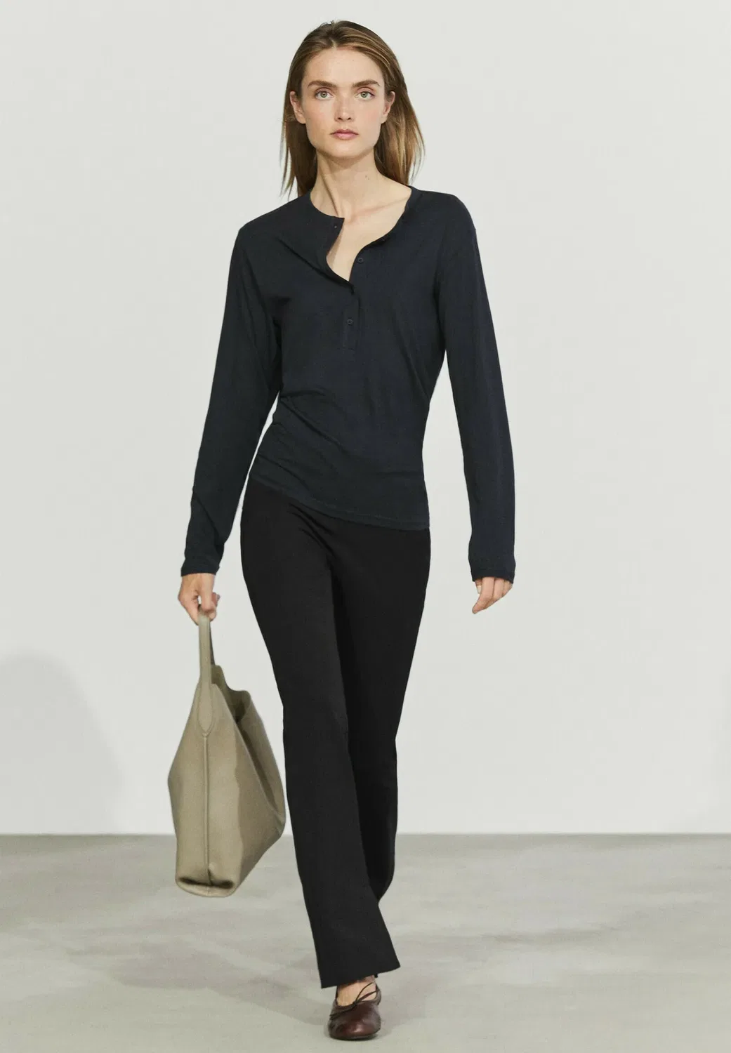 Топ с длинными рукавами Massimo Dutti, Dark Blue — фото 2