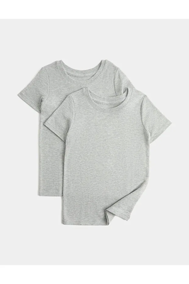 Детское хлопковое для мальчиков комплект термофутболок Marks & Spencer, Gray