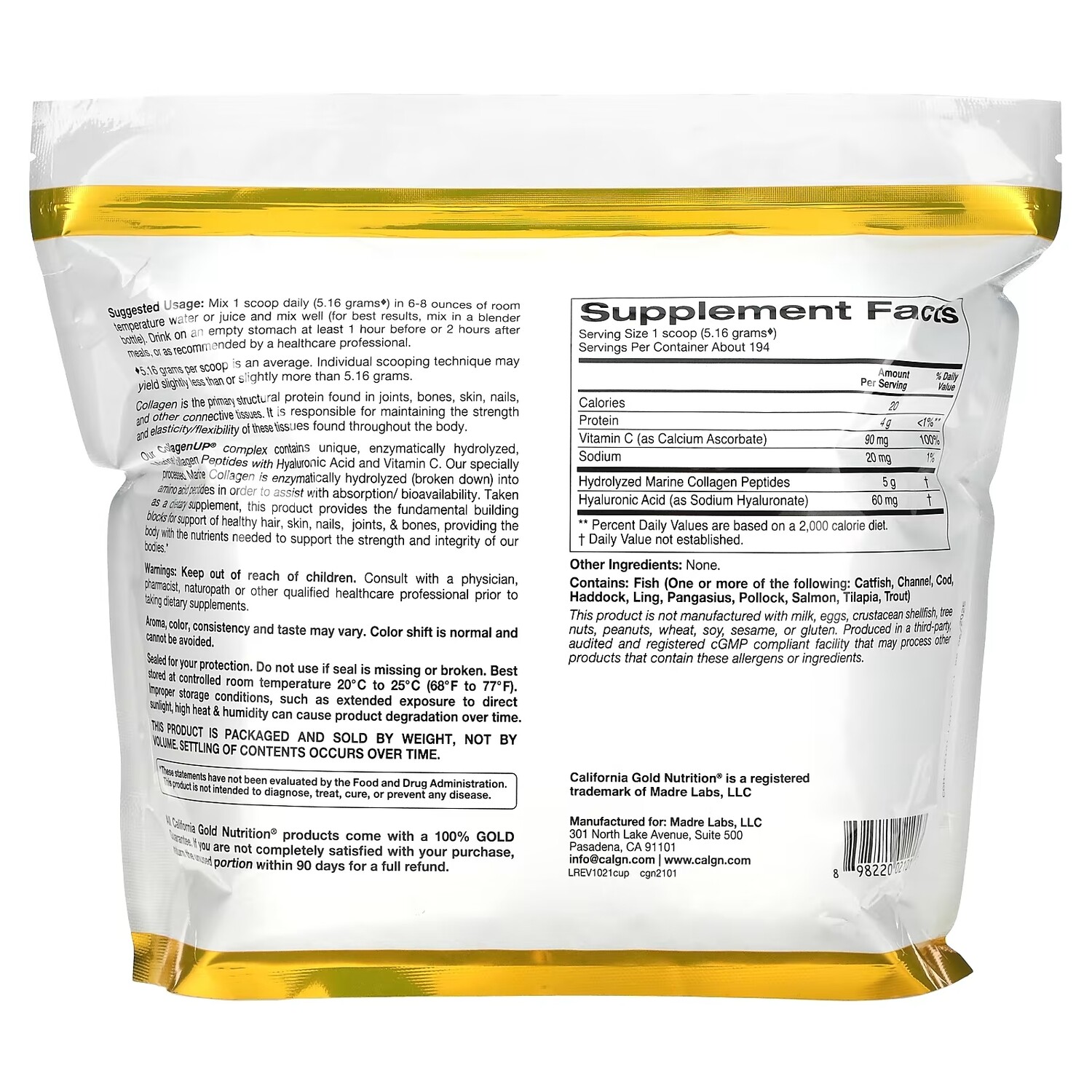 Коллаген California Gold Nutrition, 1000 г — фото 3