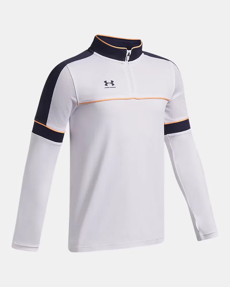 Джемпер на молнии для мальчиков влагоотводящий UA Challenger Training UnderArmour, White/Midnight Navy — фото 3