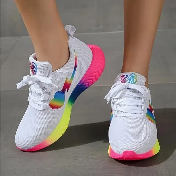 Детские кроссовки с дышащей сеткой Rainbow Breathable Mesh Shoes MEIION, White — фото 2