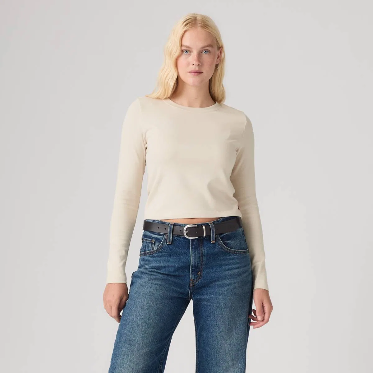 Базовая детская футболка с длинными рукавами Levi's, Rainy Day - White — фото 3