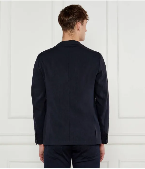 Элегантный льняной жакет p-hanry-flaps-wg-252 Slim fit Boss, синий — фото 3