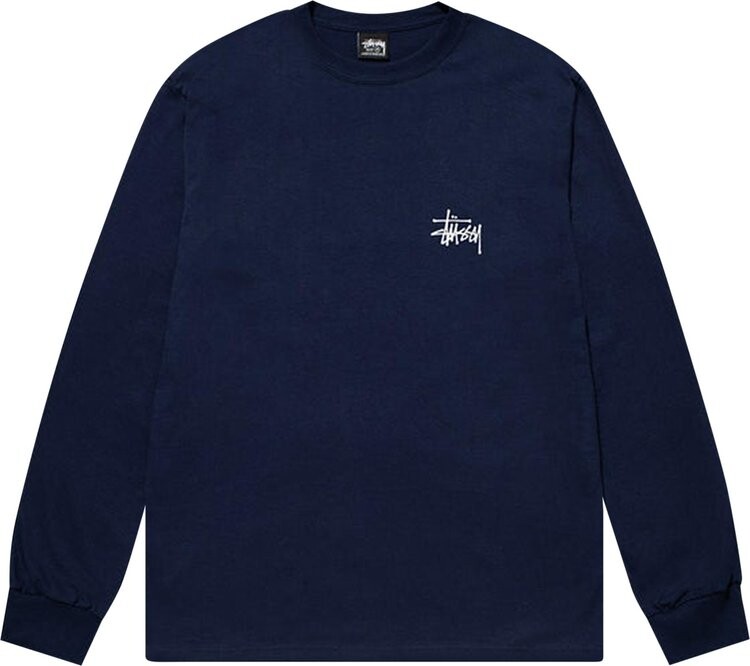 

Лонгслив Stussy Basic Long-Sleeve Tee 'Navy', синий