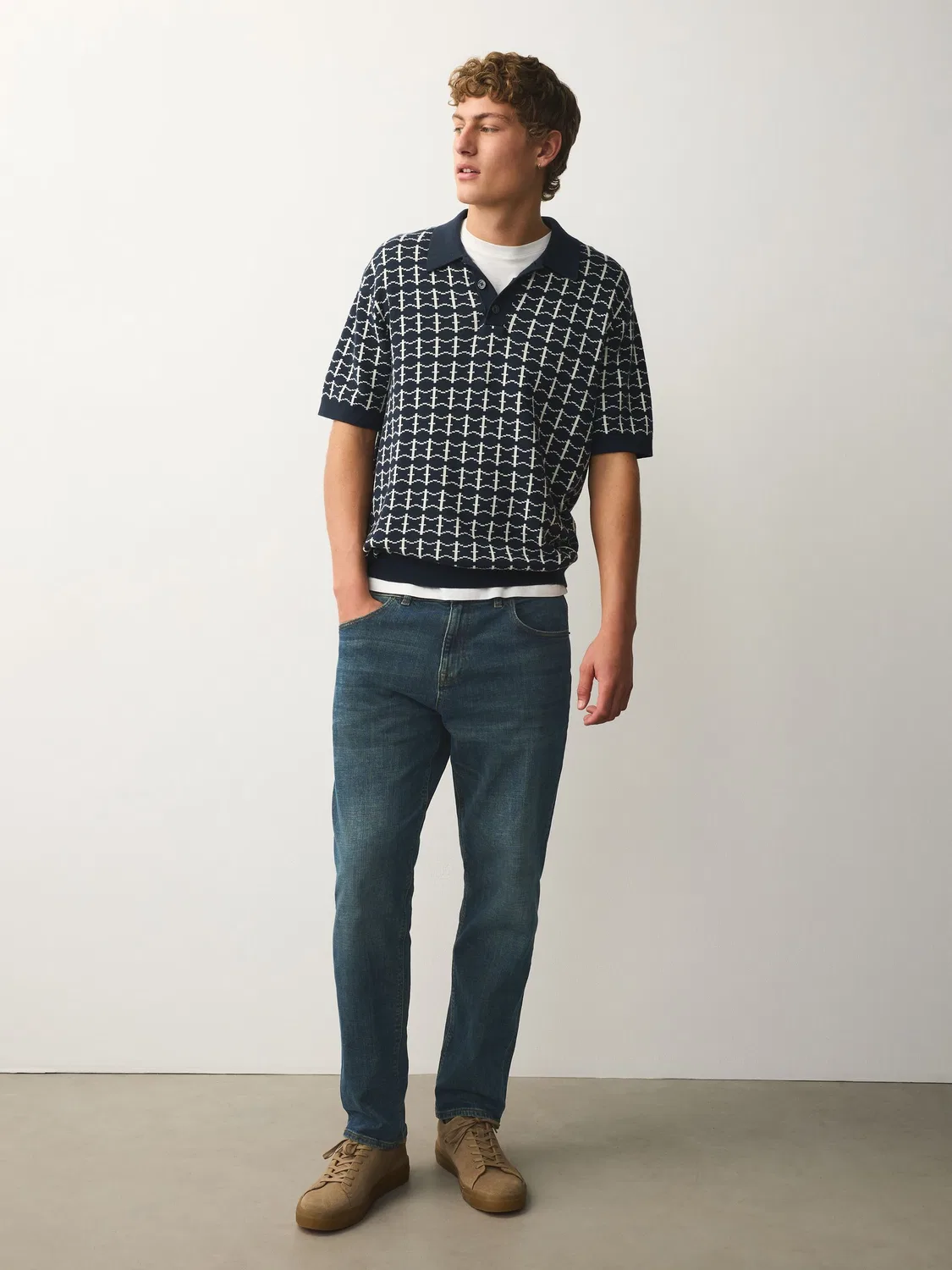Джинсы классические, slim fit Next, сине-зеленый — фото 2
