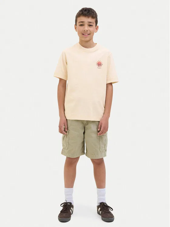 Футболка relaxed fit Canggu Jack & Jones Junior, бежевый — фото 2