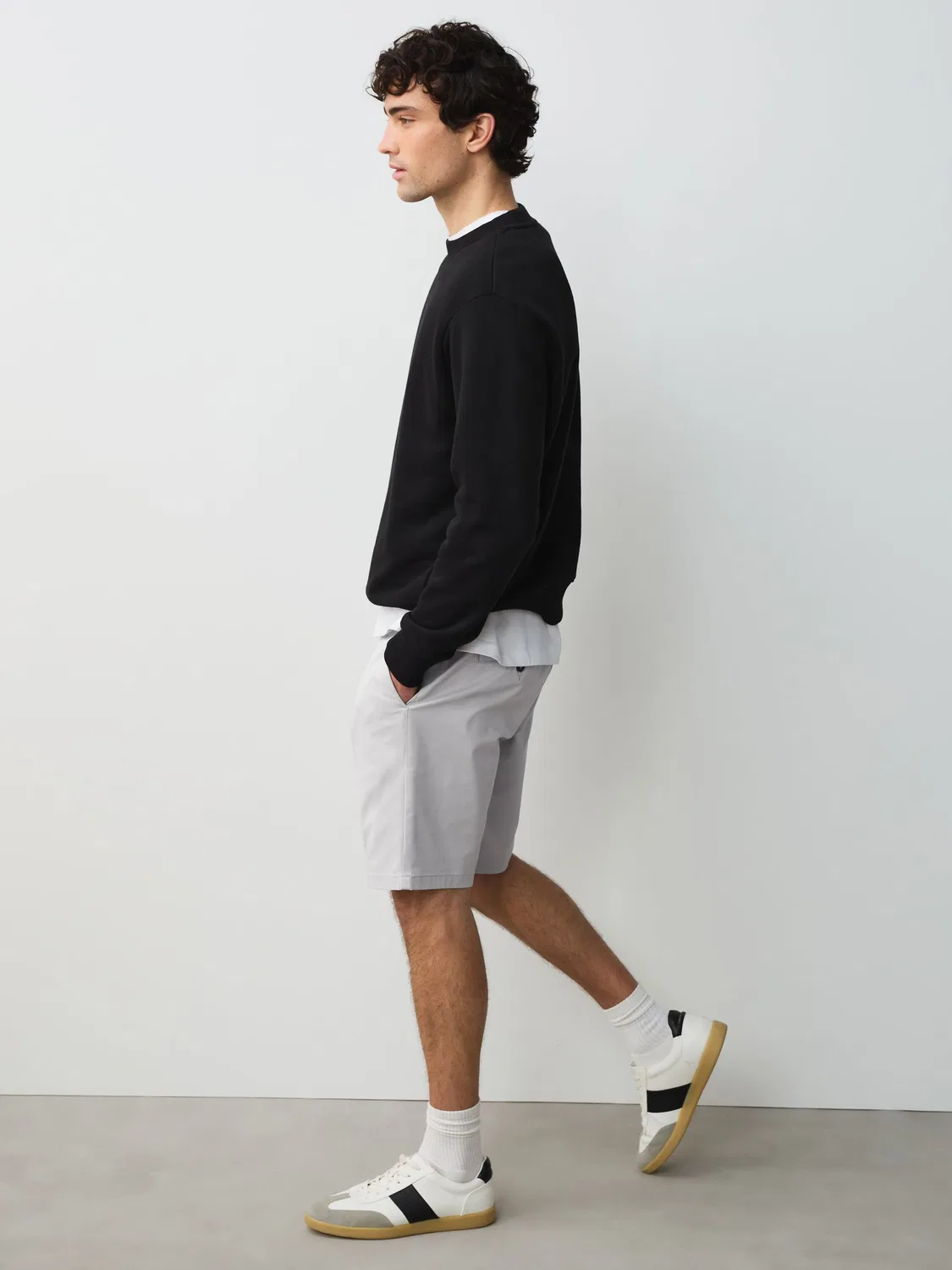 Шорты чинос, ультратонкие, Slim Fit Stretch Chino Next, светло-серый — фото 3