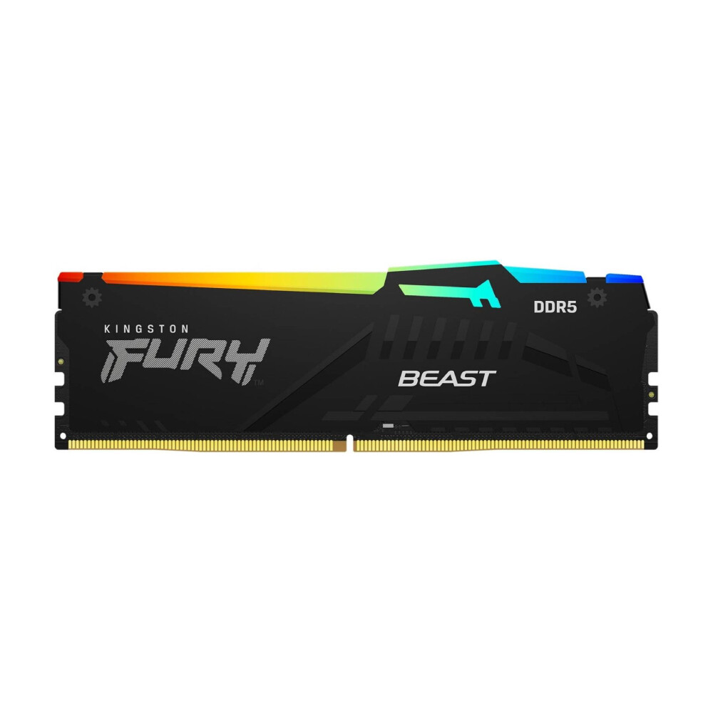 

Оперативная память Kingston Fury Beast RGB, 16 Гб DDR5 (1x16 Гб), 5200 МГц, CL40, KF552C40BBA-16, черный