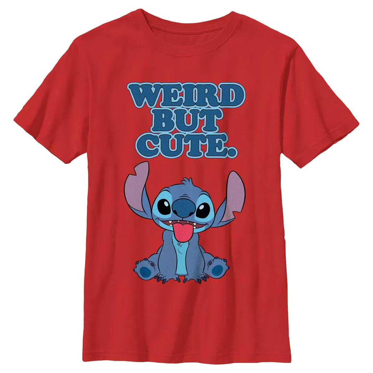 Детская футболка с принтом Weird but Cute Lilo & Stitch, Red