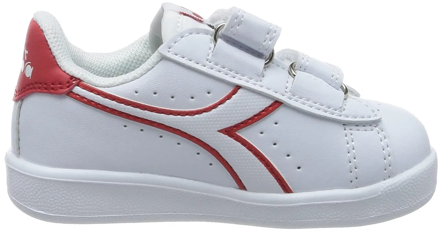 Детские кроссовки для мальчиков с липучками Game P Td Diadora, White Bittersweet Red — фото 4