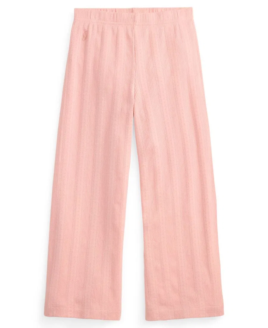 Детские штаны для девочек с широкой штаниной Pointelle-Knit Polo Ralph Lauren, Adiron Rose