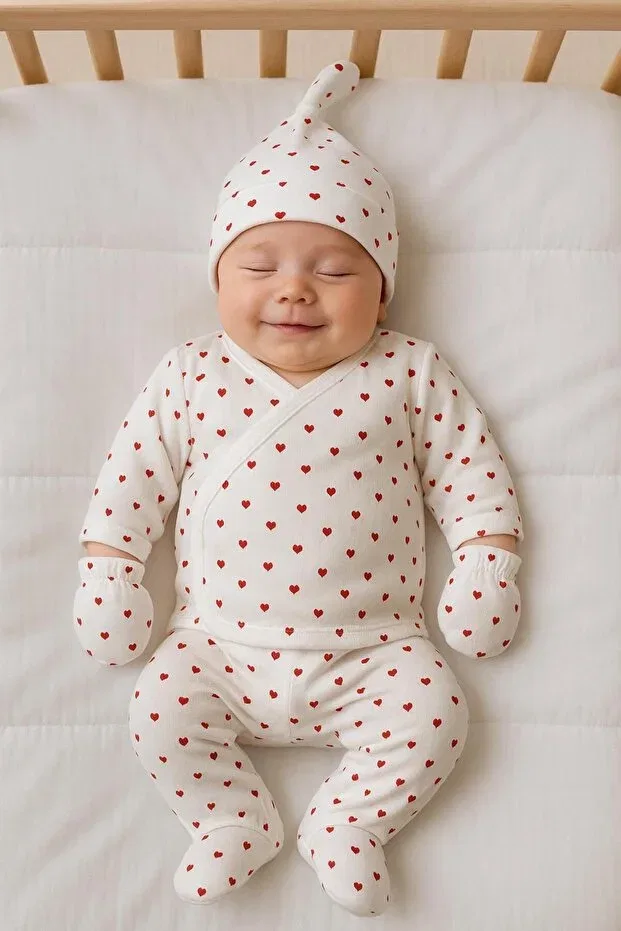 Детский комплект для новорожденных из органического хлопка с принтом Bys Baby Fashion, White