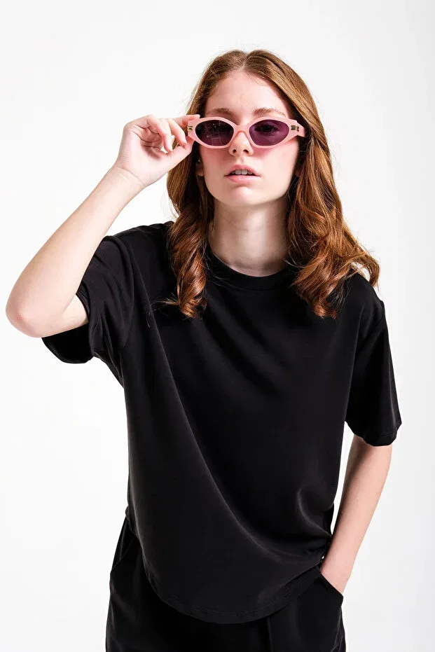 Детская футболка для девочек с коротким рукавом Loco Loco, Black