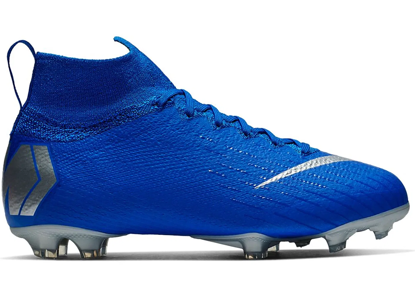 Детские бутсы с высоким верхом Nike Mercurial Superfly 6 Elite FG, Racer Blue/Metallic Silver-Black-Volt