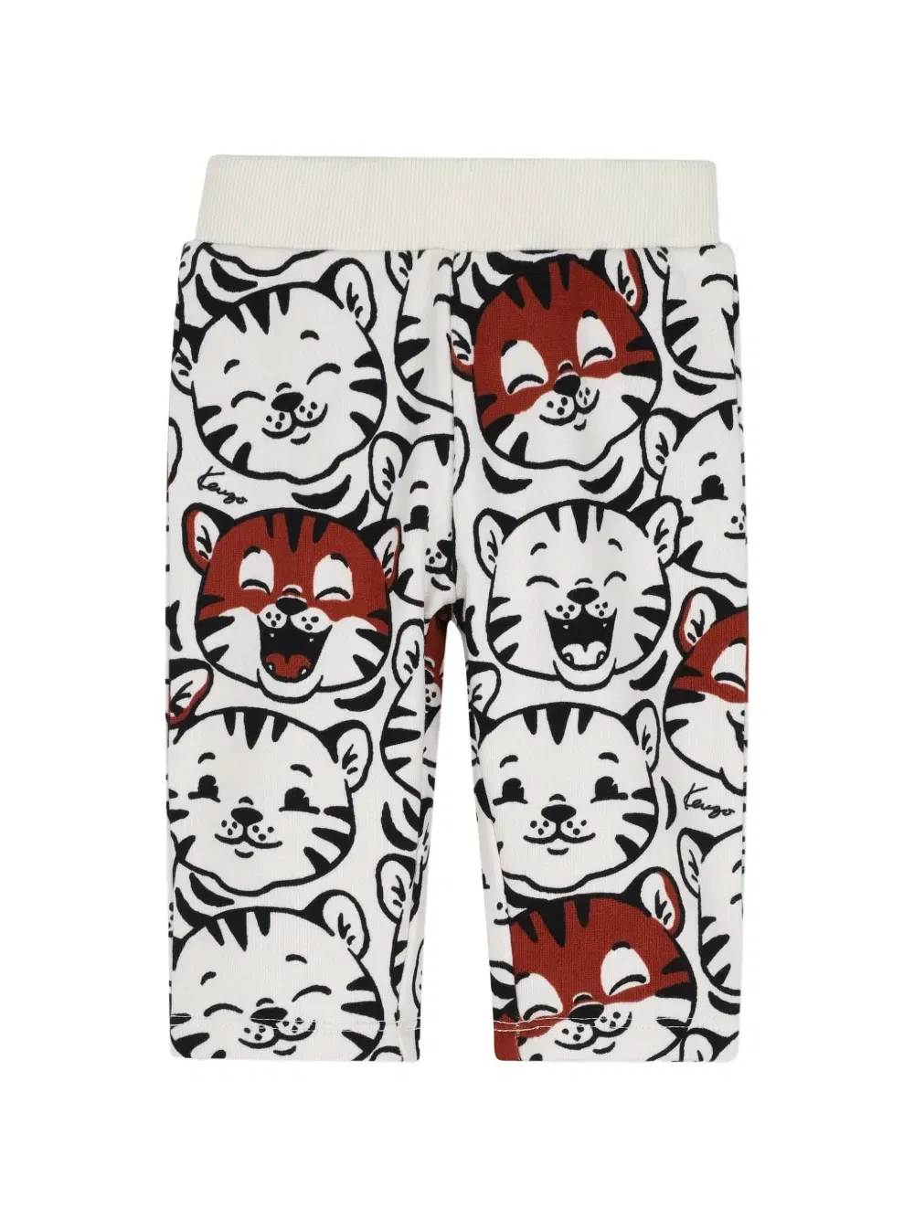 Брюки с тигровым принтом Kenzo Kids, белый
